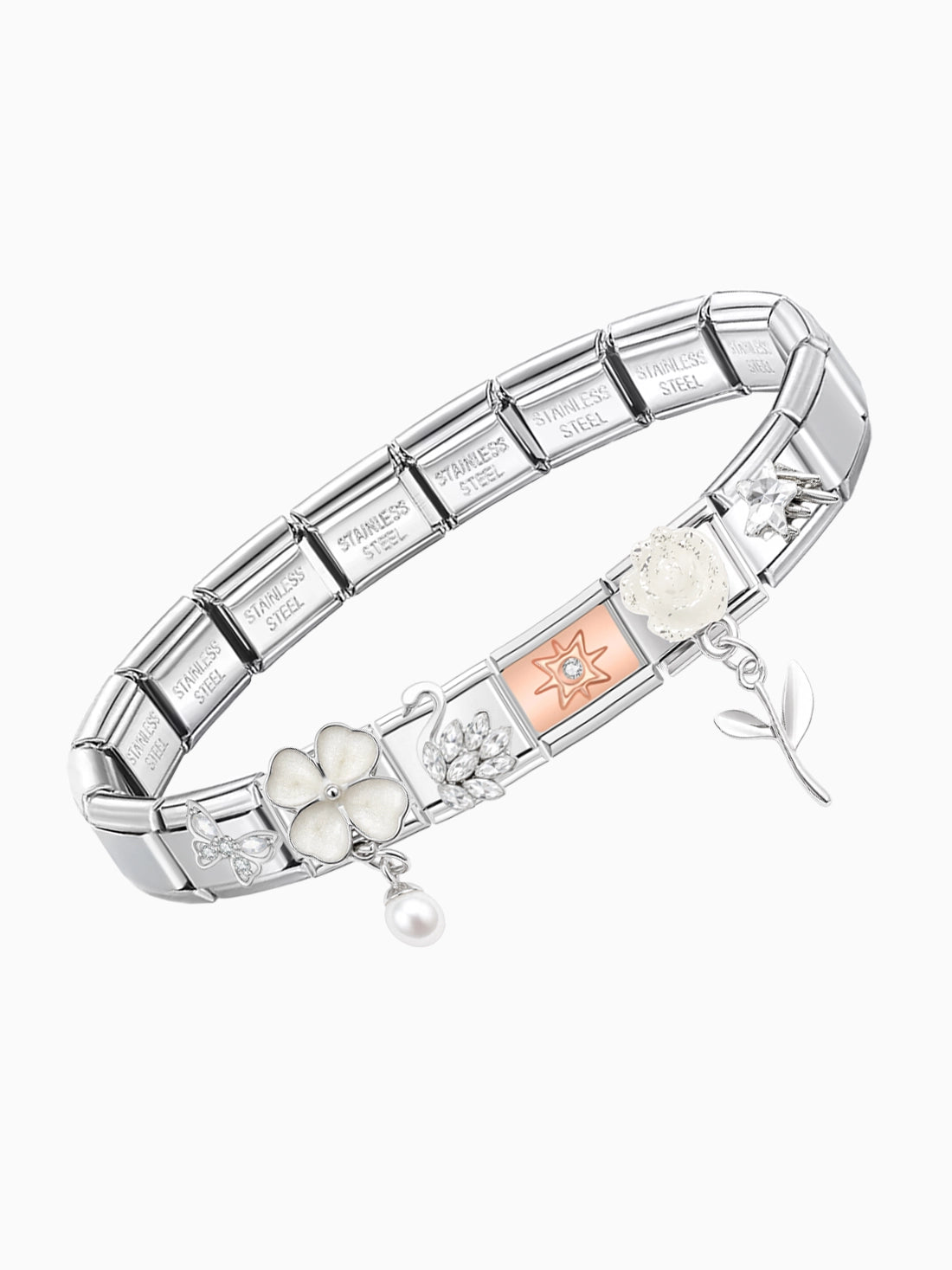 Clean Girl Silver Charm Bracelet