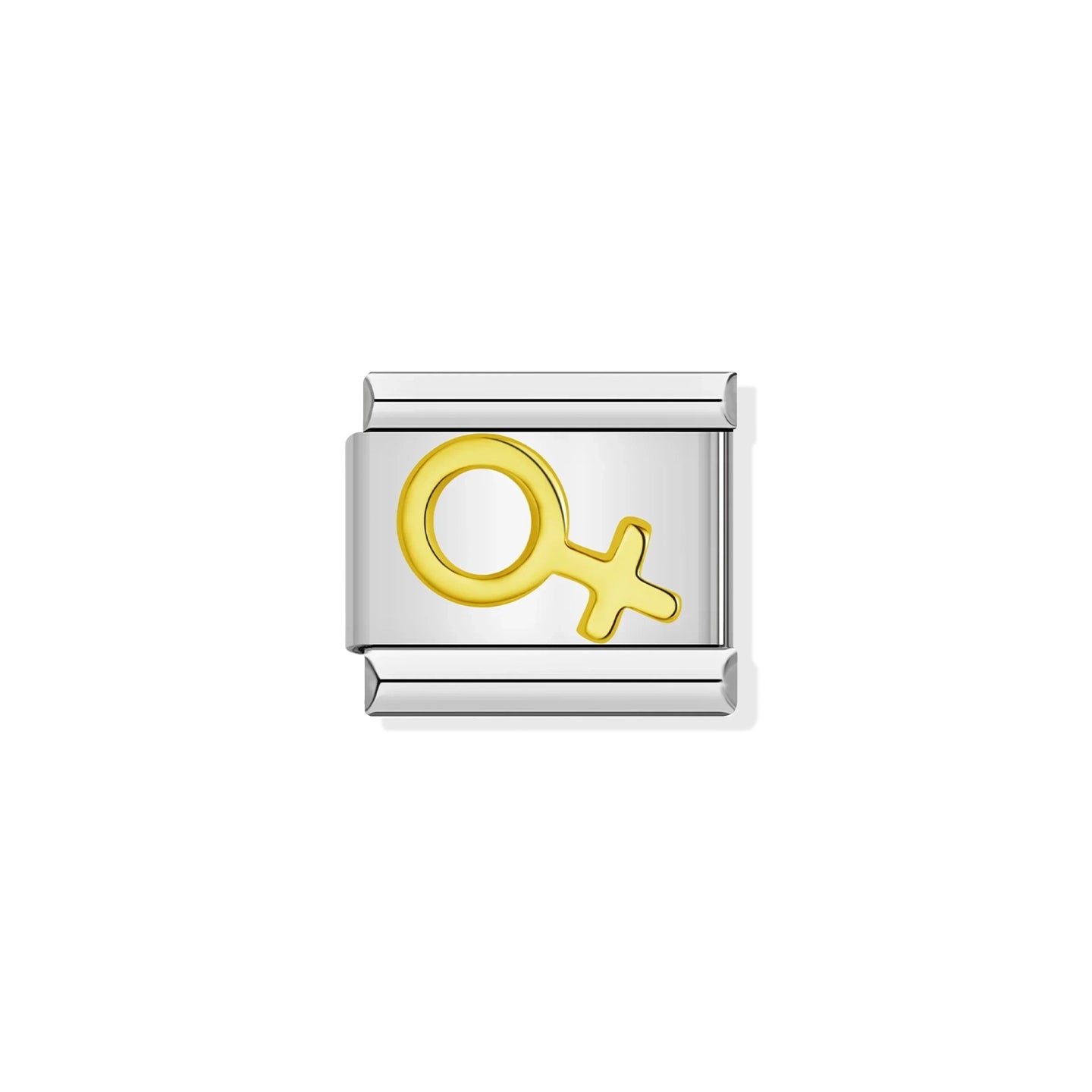 Gold Female Symbol Silver Charm