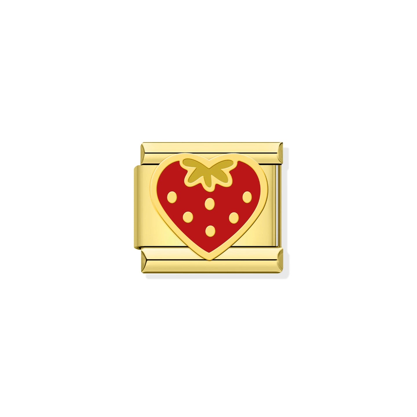 Heart Shaped Strawberry Gold Charm