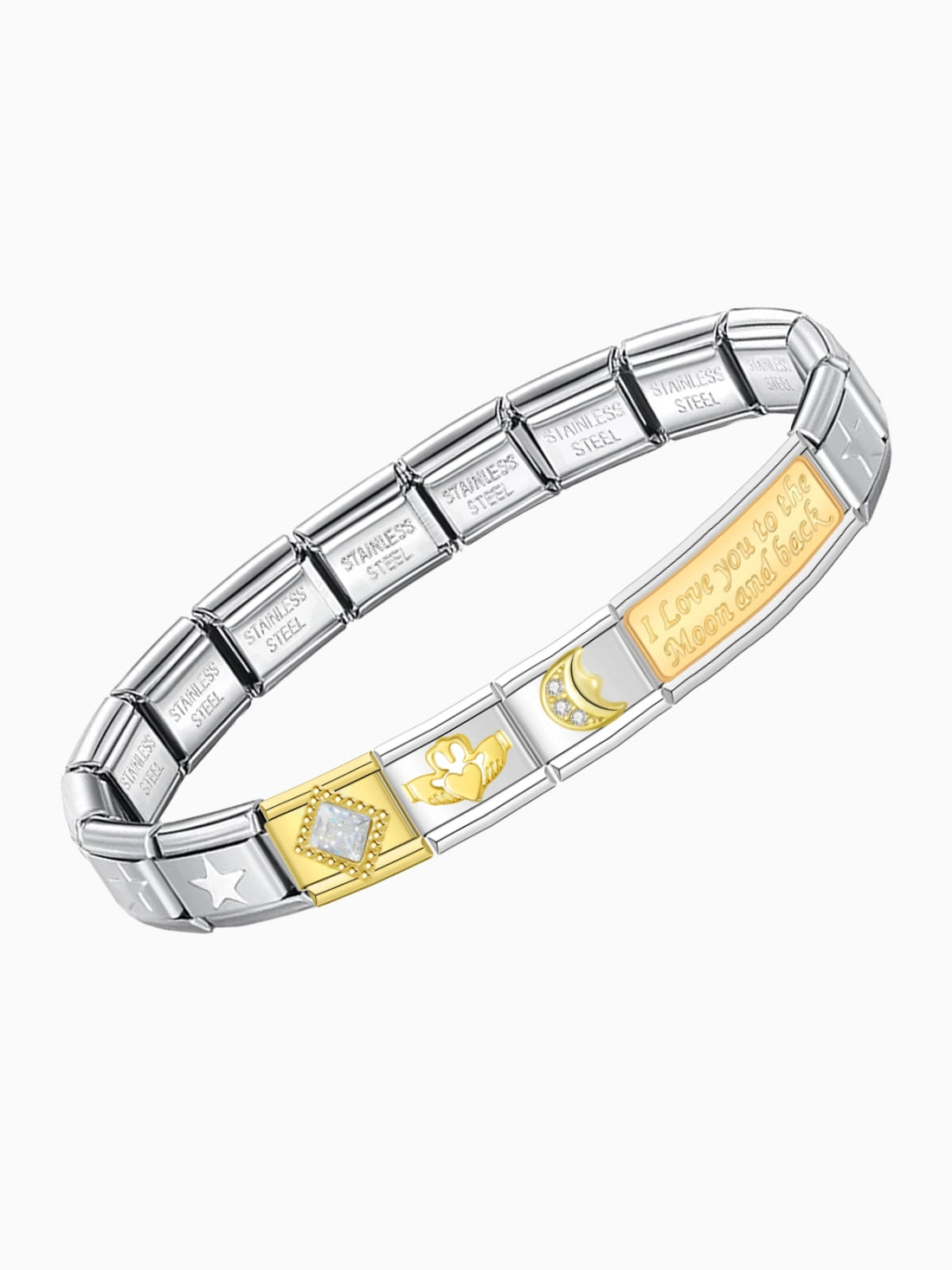 Star-Linked Love Charm Bracelet