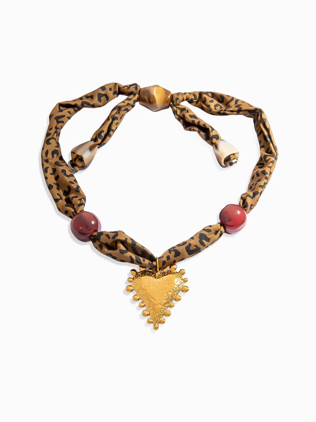 Bead Heart Scarf Necklace