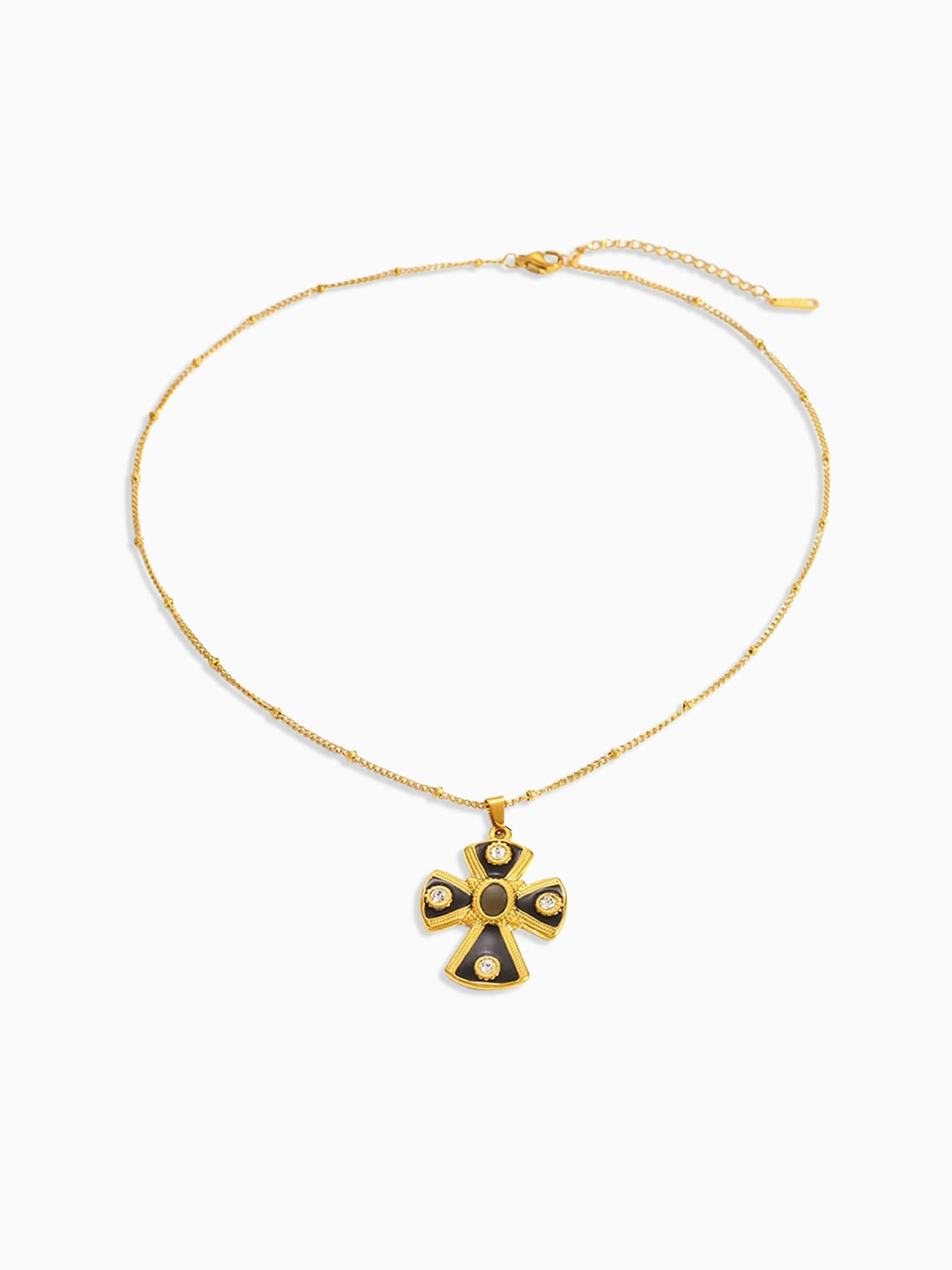 Byzantine Black Cross Necklace