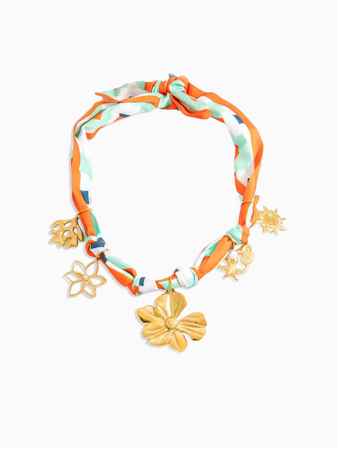 Petal Charm Scarf Necklace
