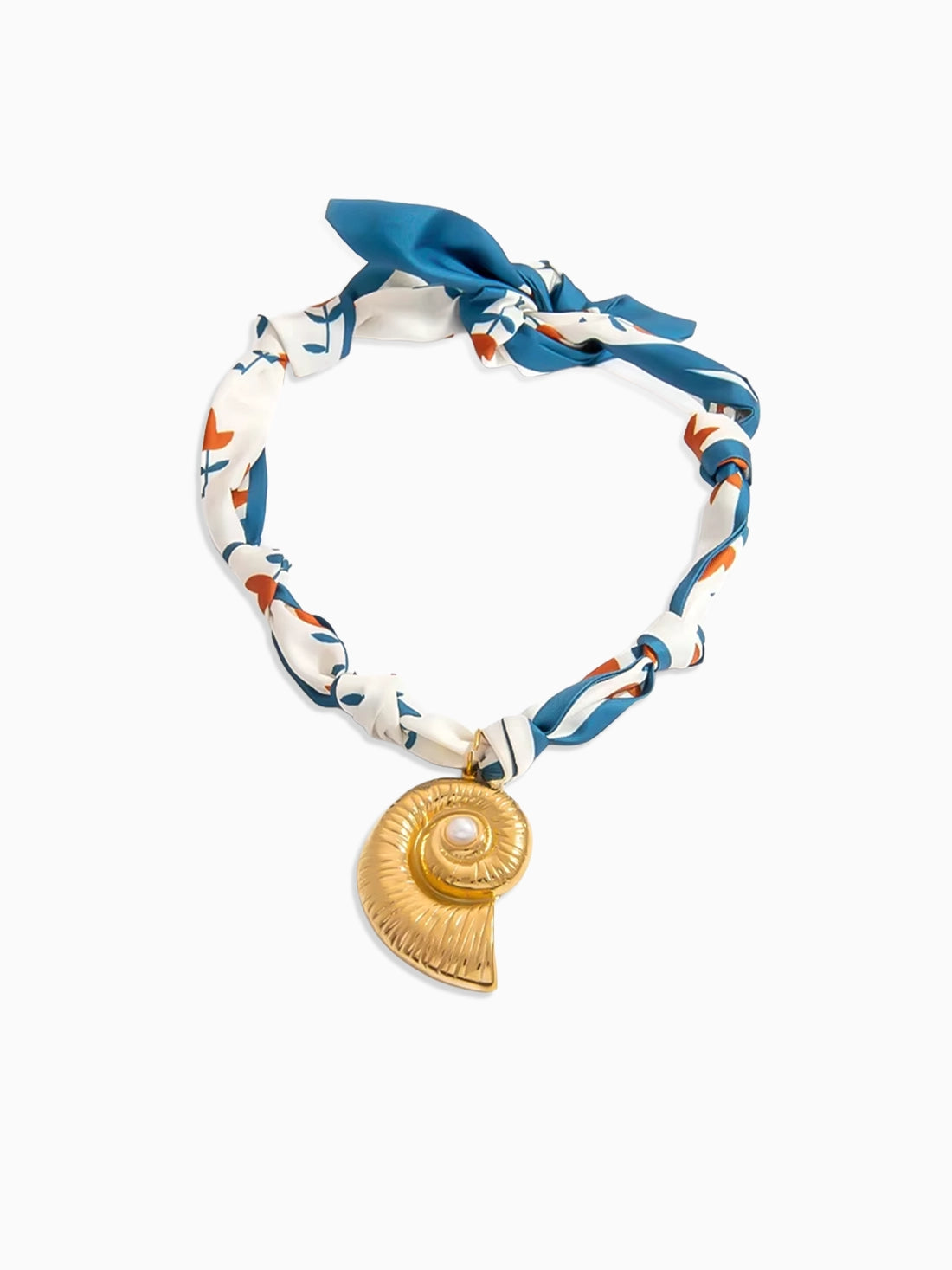 Shell Charm Scarf Necklace