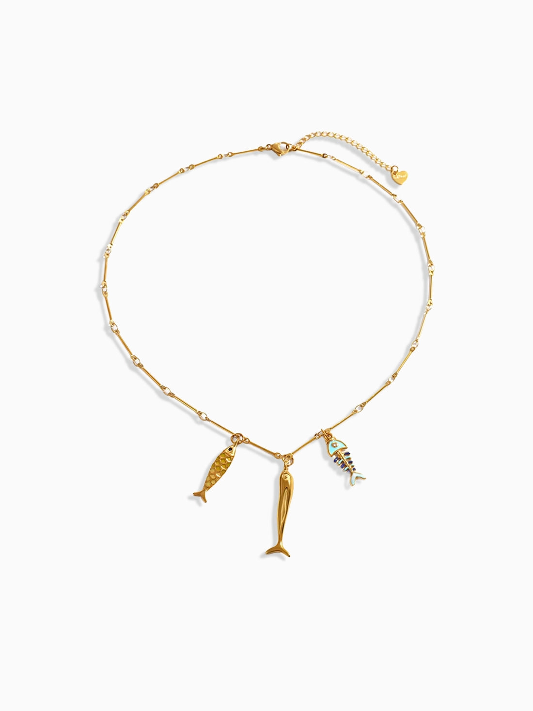 Triple Fish Charm Necklace