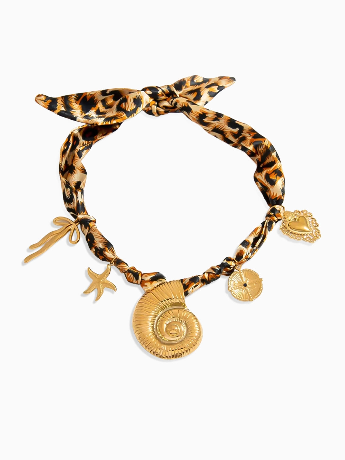 Wild Shell Charm Scarf Necklace