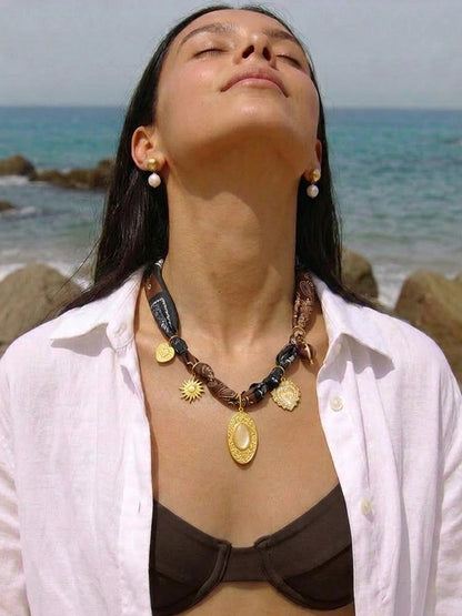 Desert Charm Scarf Necklace