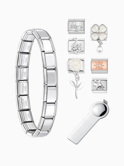 Clean Girl Silver Charm Bracelet