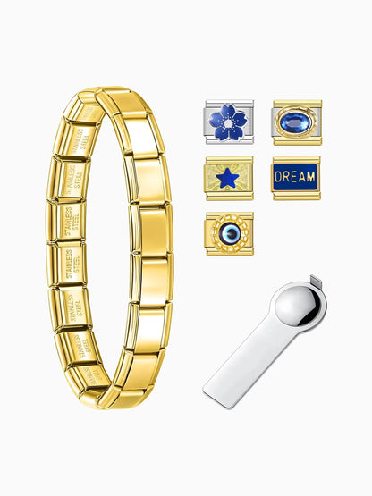 Greece Gold Charm Bracelet