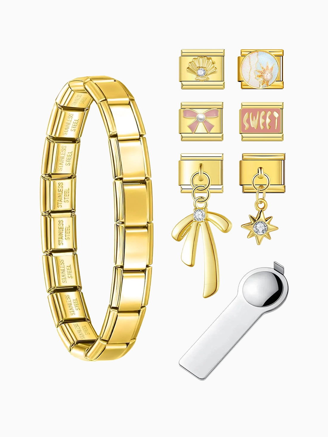 Clean Girl Gold Charm Bracelet