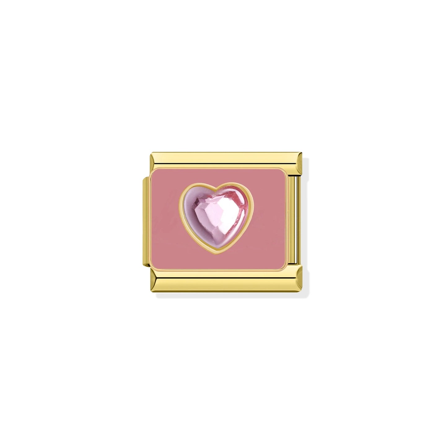 Baby Pink Heart Gold Charm