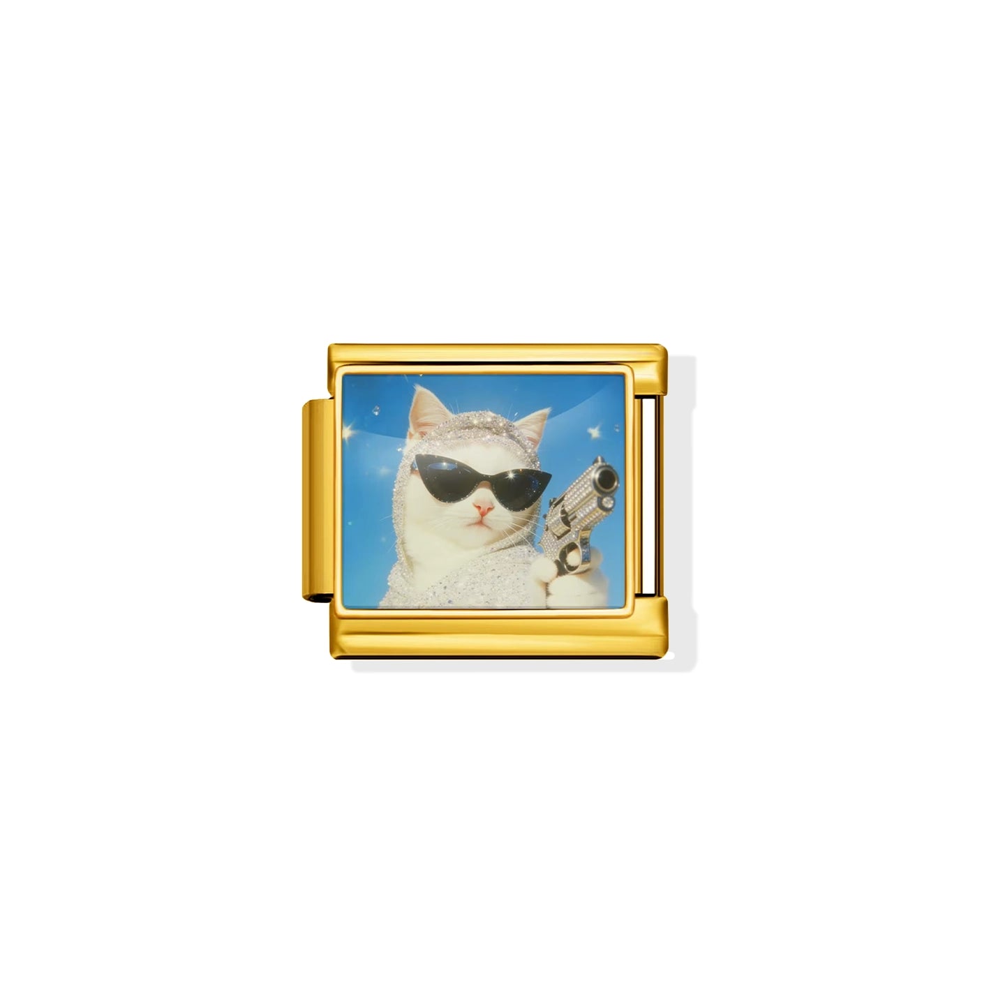 Cat With Gun Charm