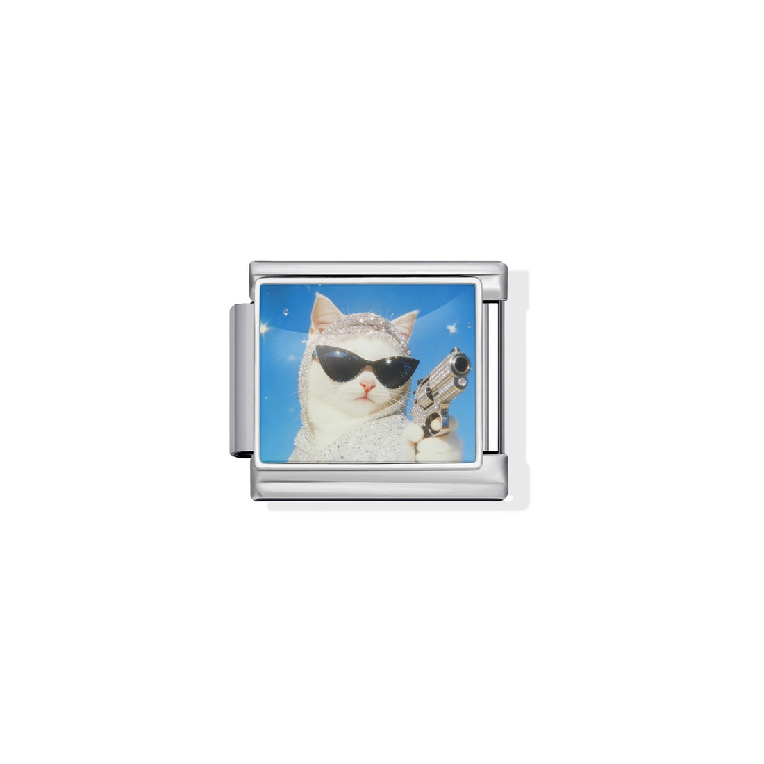 Cat With Gun Charm