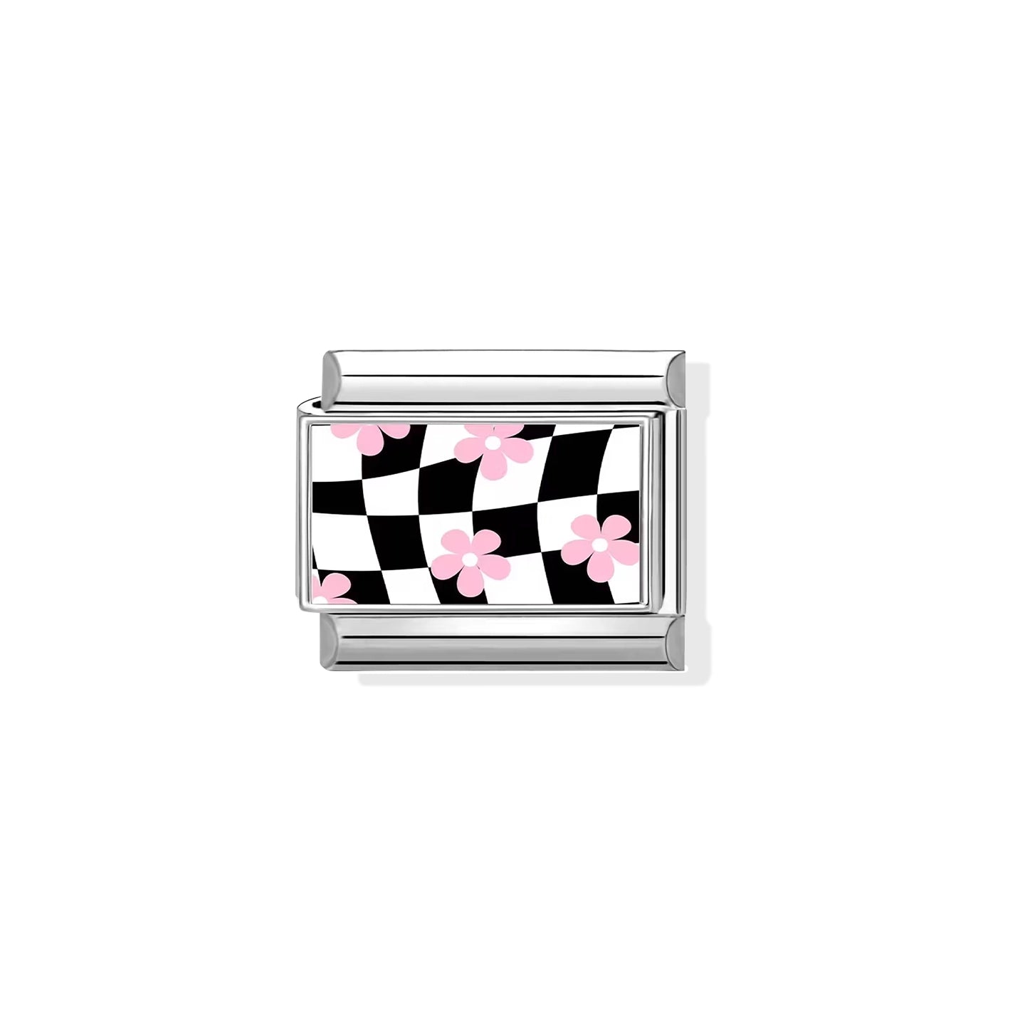 Checkered Floral Pattern Charm