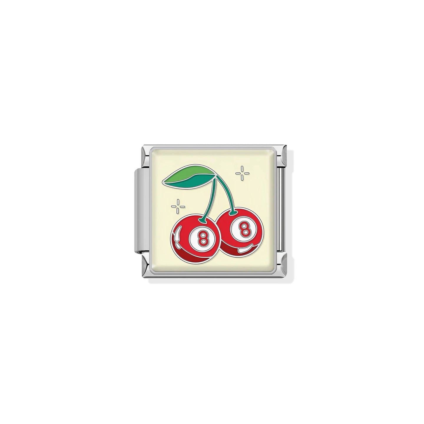 Cherry 8 Ball Silver Charm