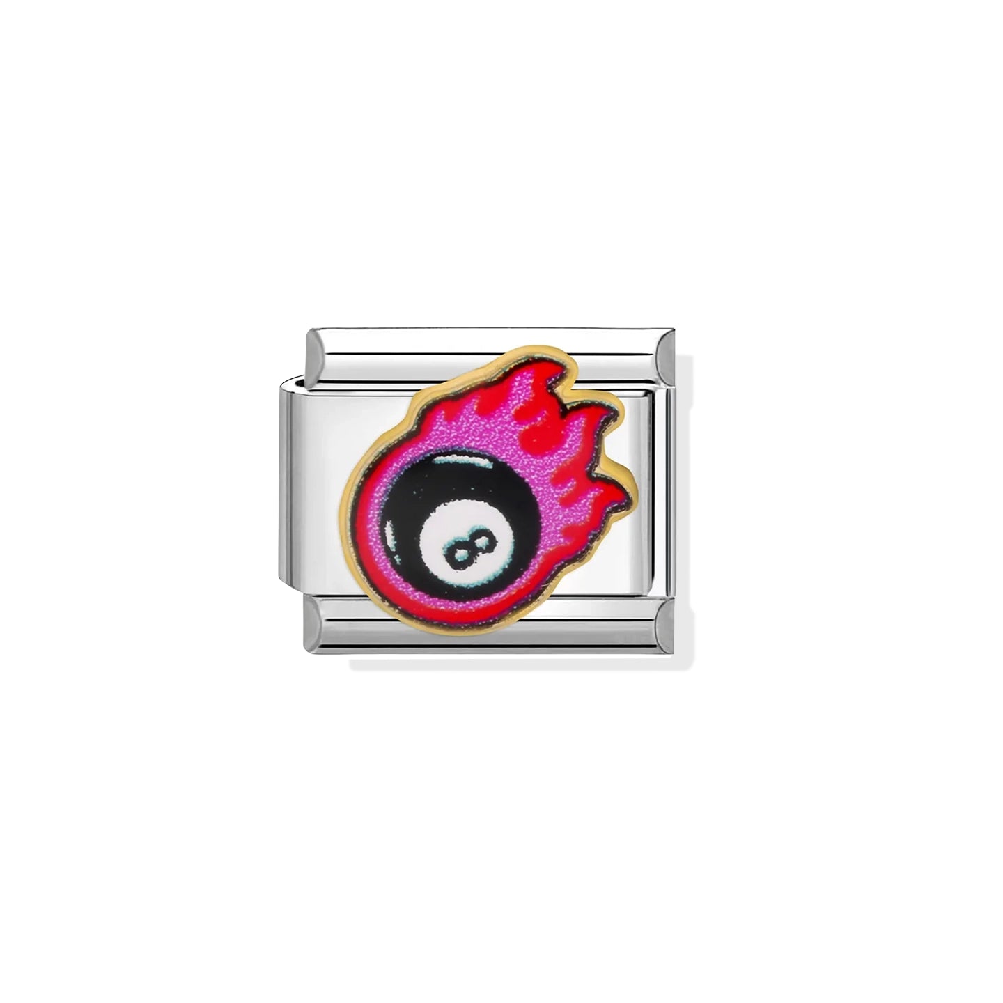Flaming 8-Ball Charm