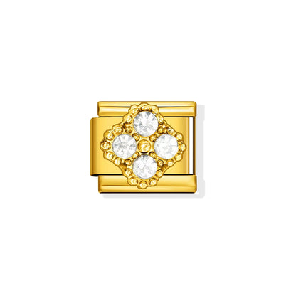 Four Leaf Clover Stone Charm