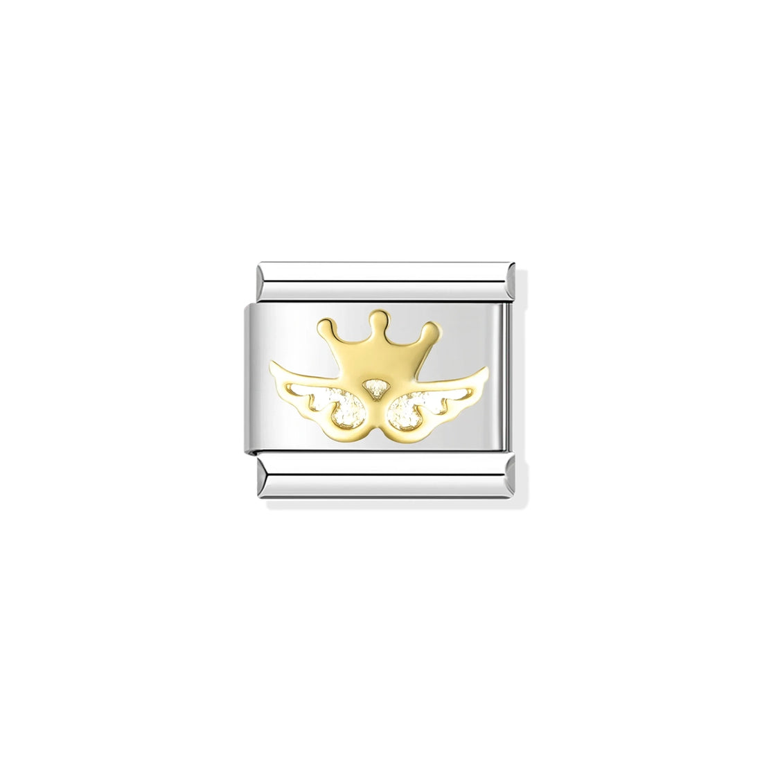Gold Wings with Crown Charm