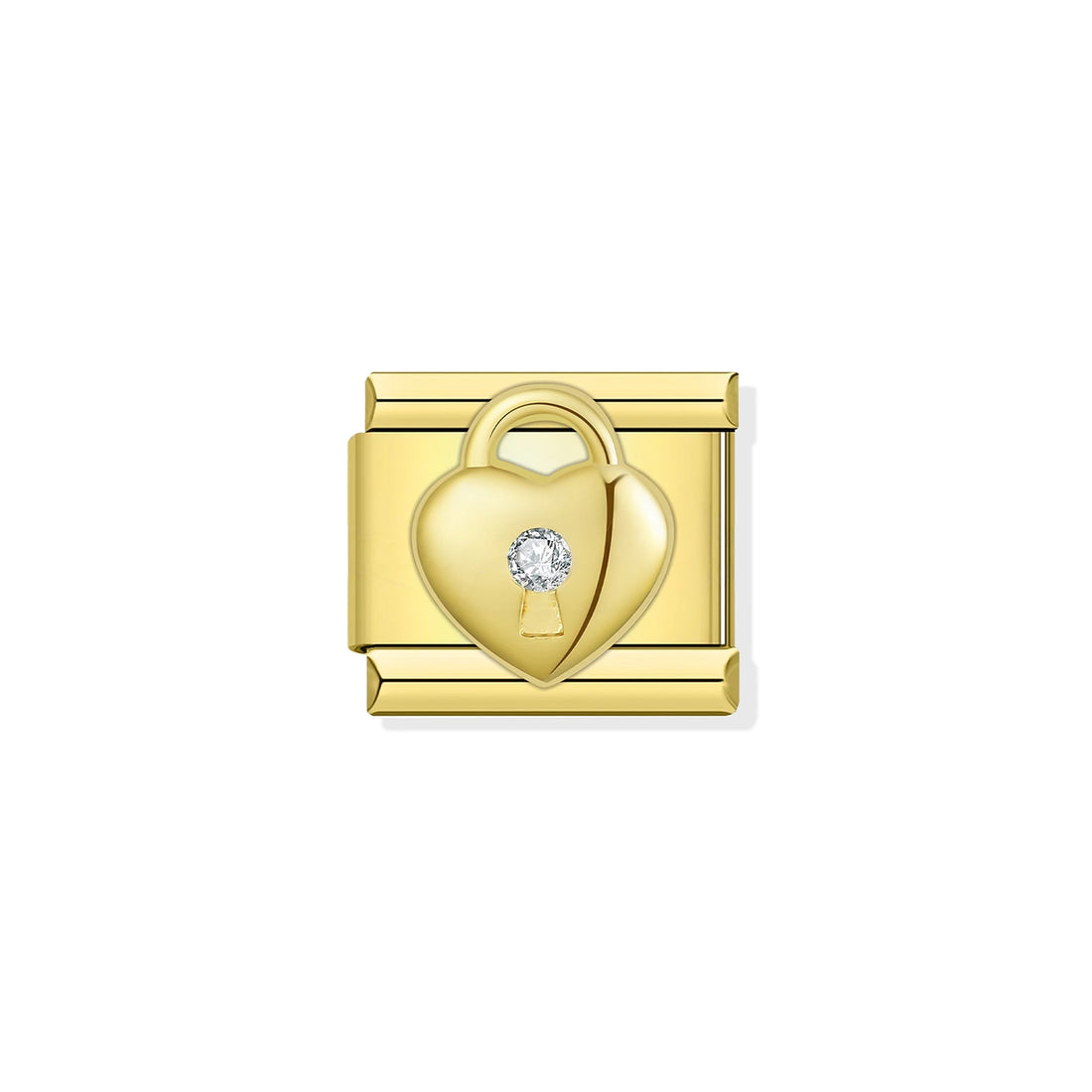Gold Heart Shaped Lock Charm