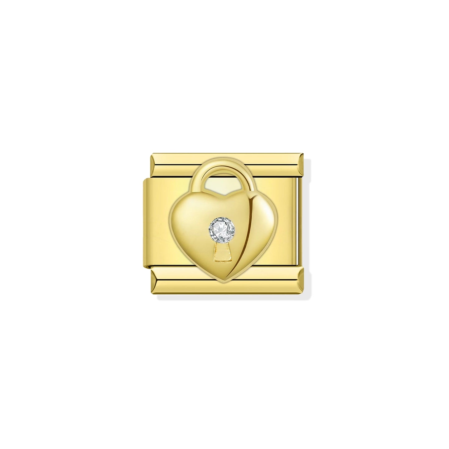 Gold Heart Shaped Lock Charm