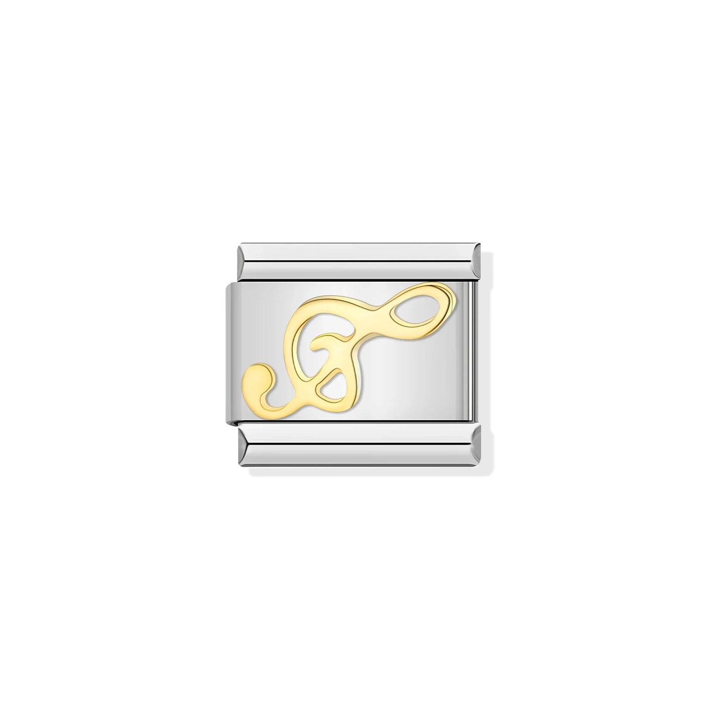 Gold Treble Clef Silver Charm