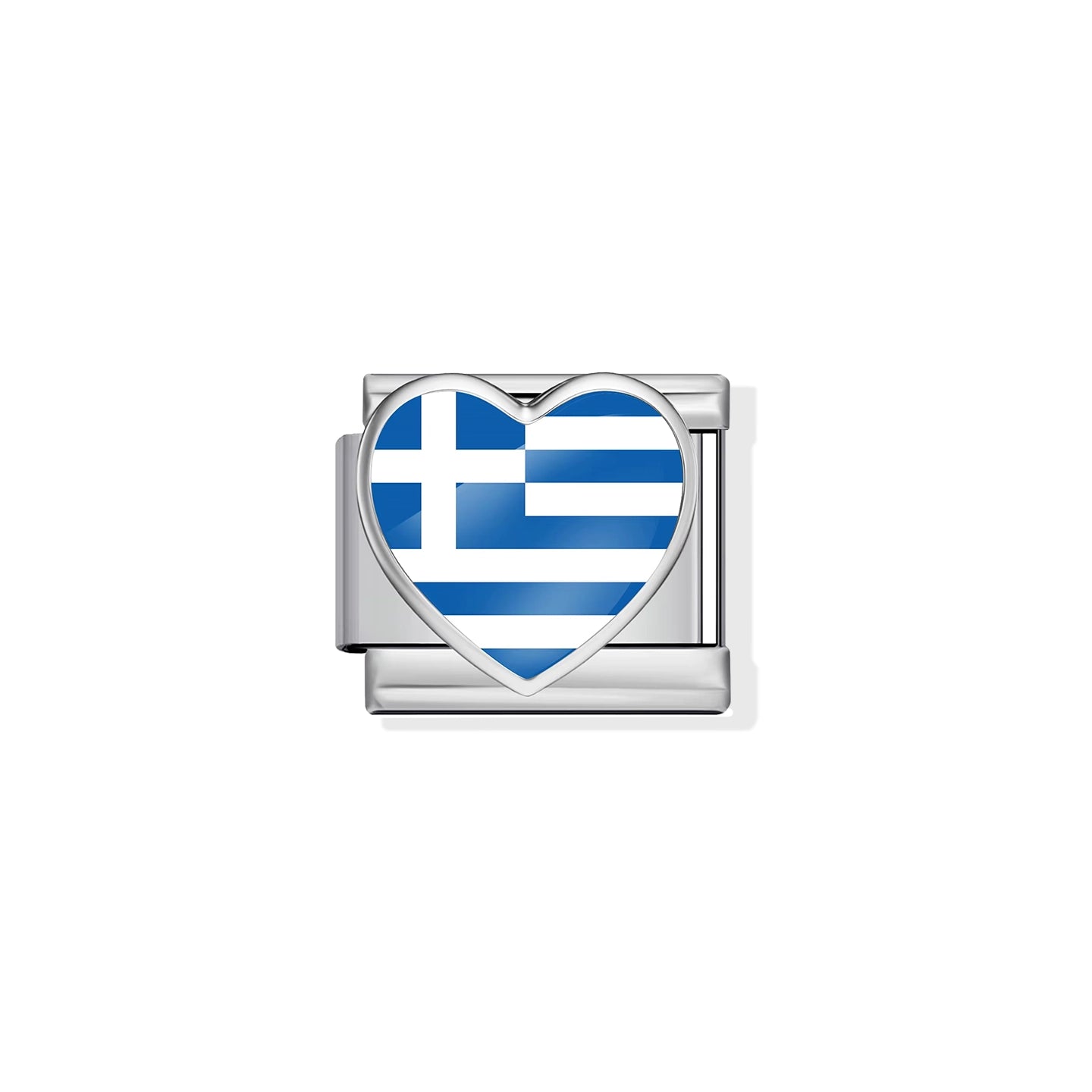 Greece Flag Heart Charm