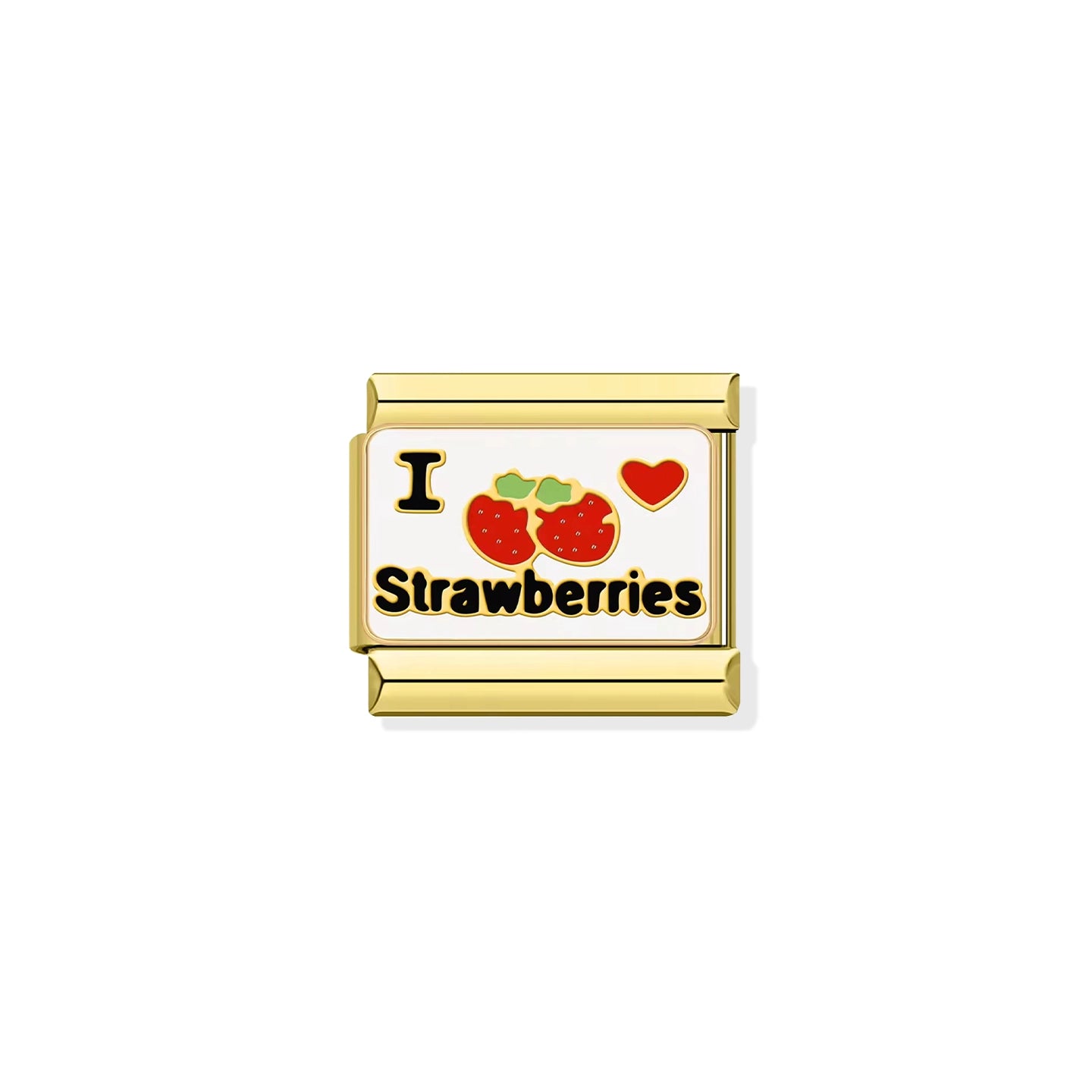 I love Strawberries Gold Charm