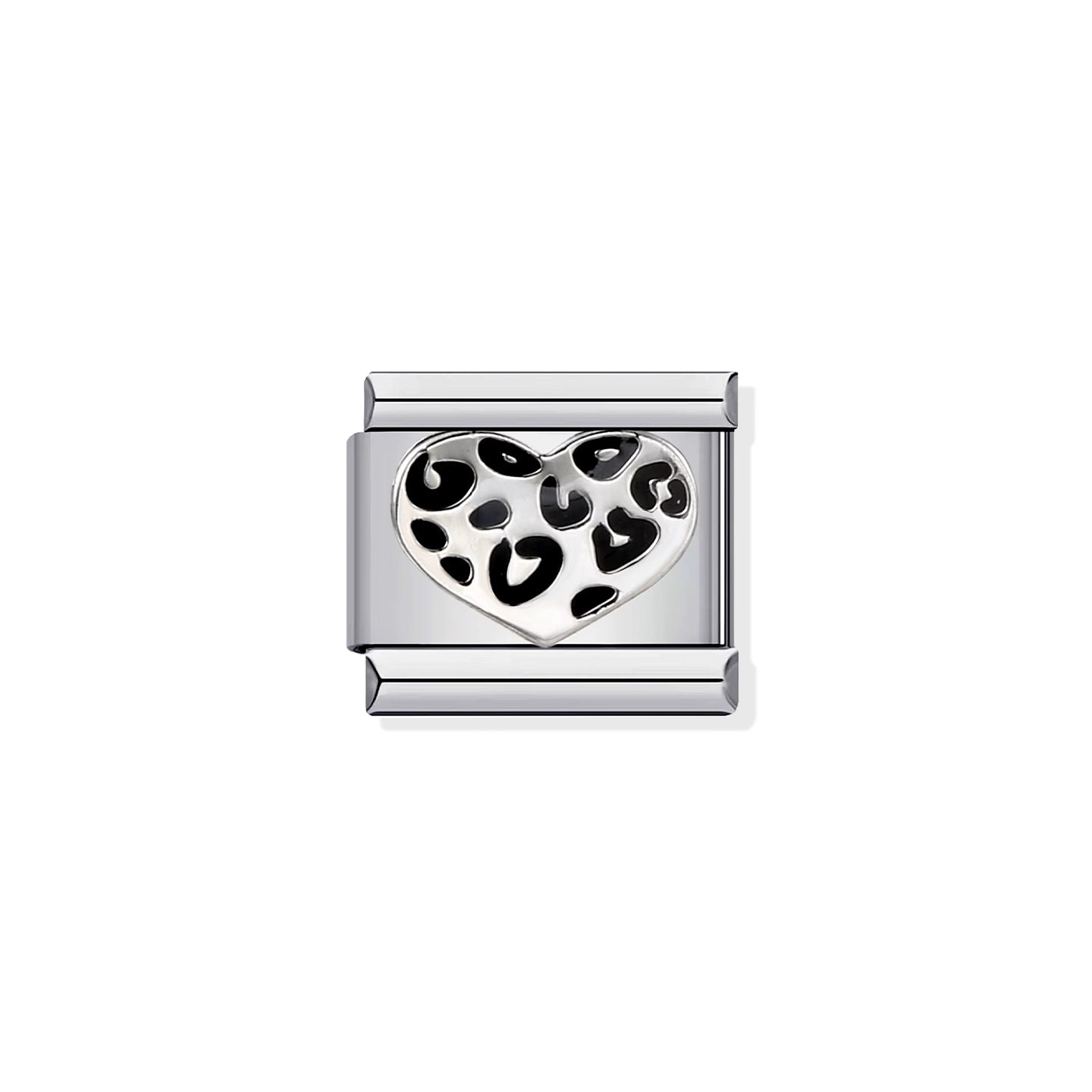 Leopard Print Heart Charm
