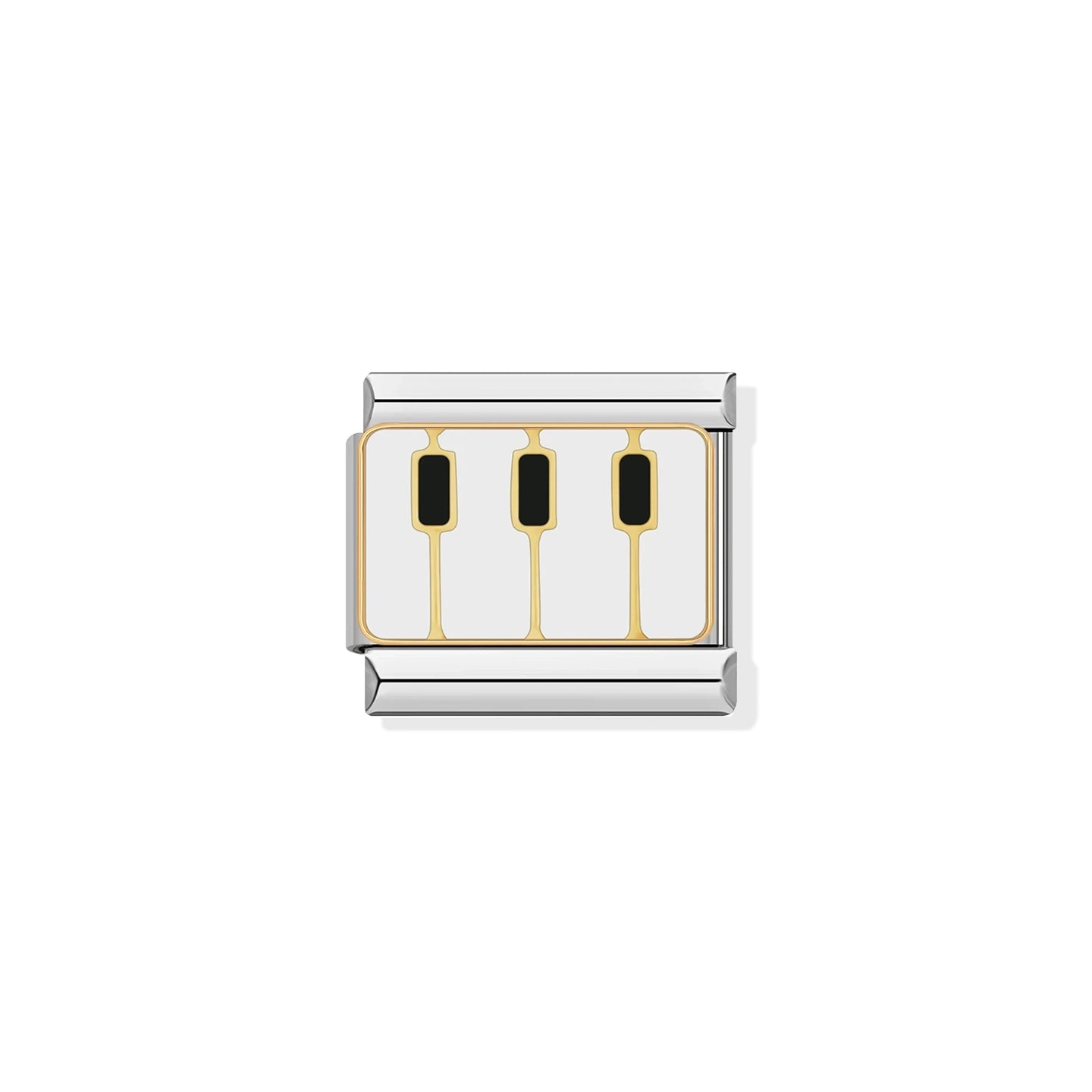Piano Keys Silver Charm