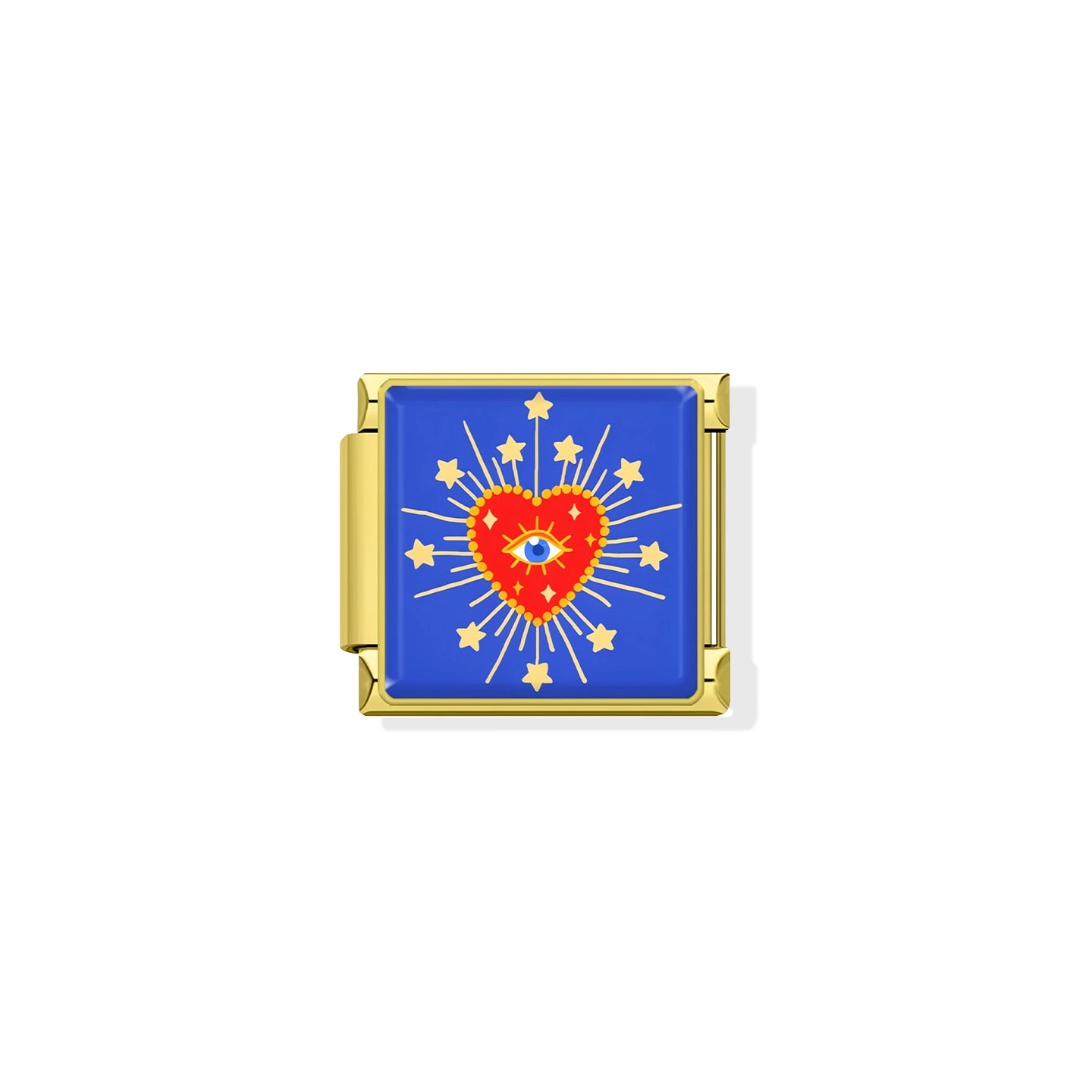 Red Evil Eye Heart Gold Charm