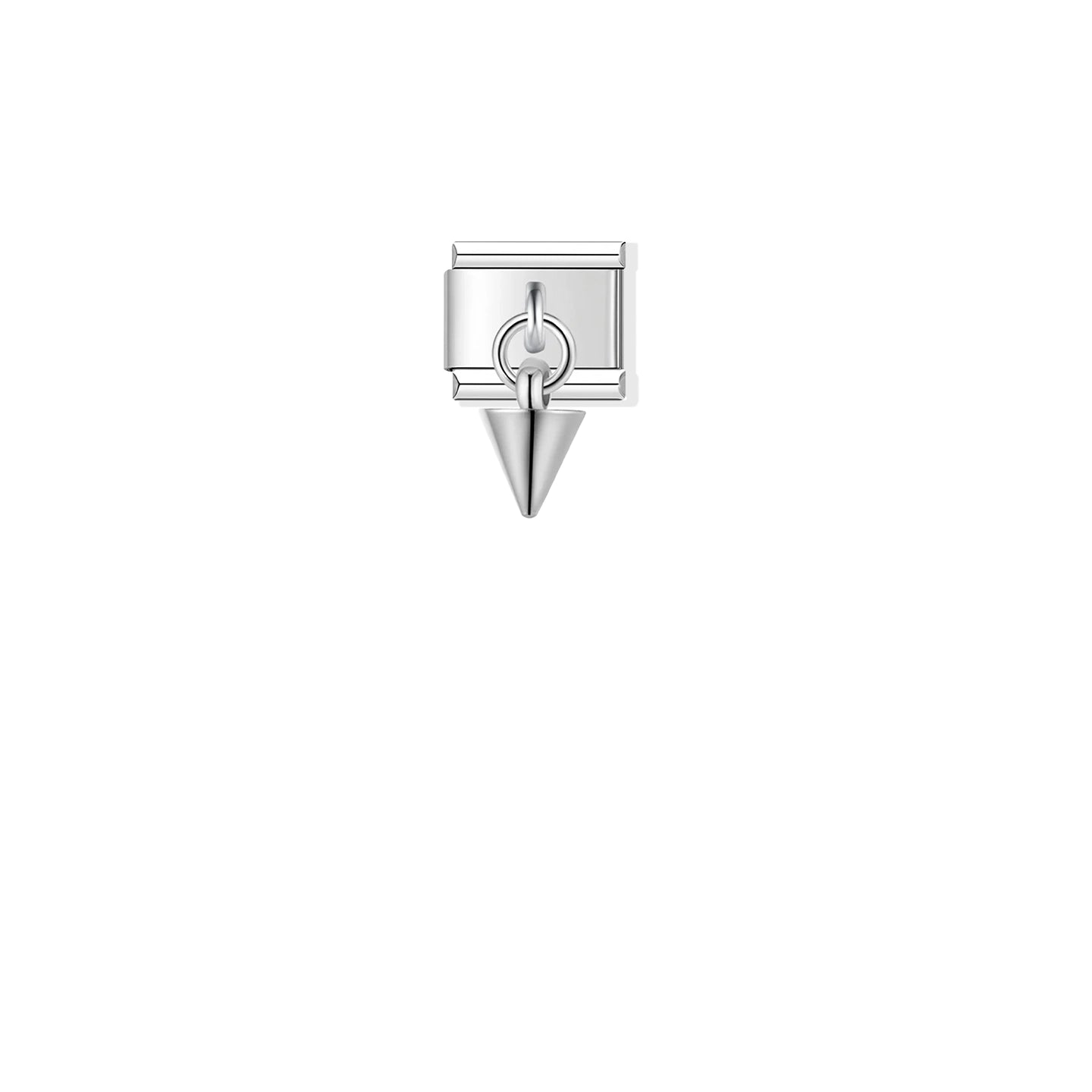 Short Silver Spike Dangle Pendant Charm