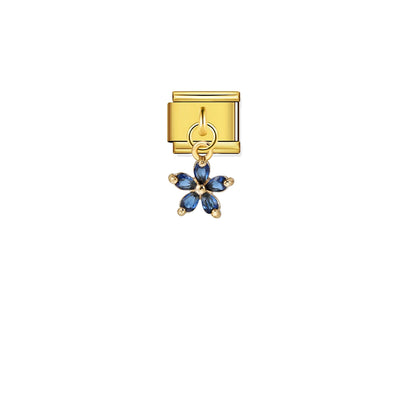 Blue Lotus Flower Pendant Charm