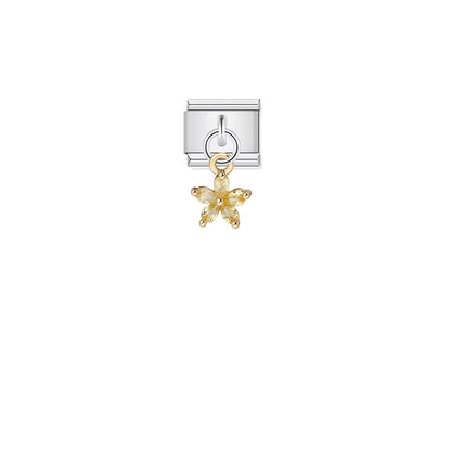 Yellow Lotus Flower Pendant Charm