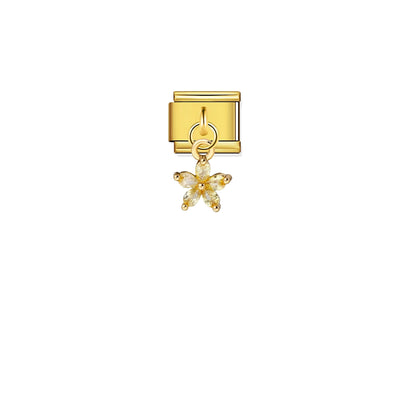 Yellow Lotus Flower Pendant Charm